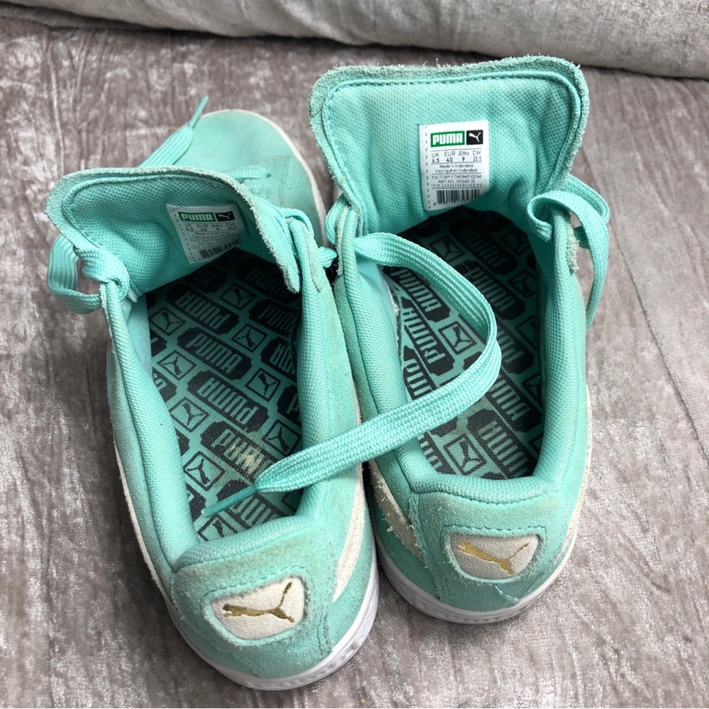 Puma mint green suede sneaker tennis shoe size 9 - Picture 10 of 15